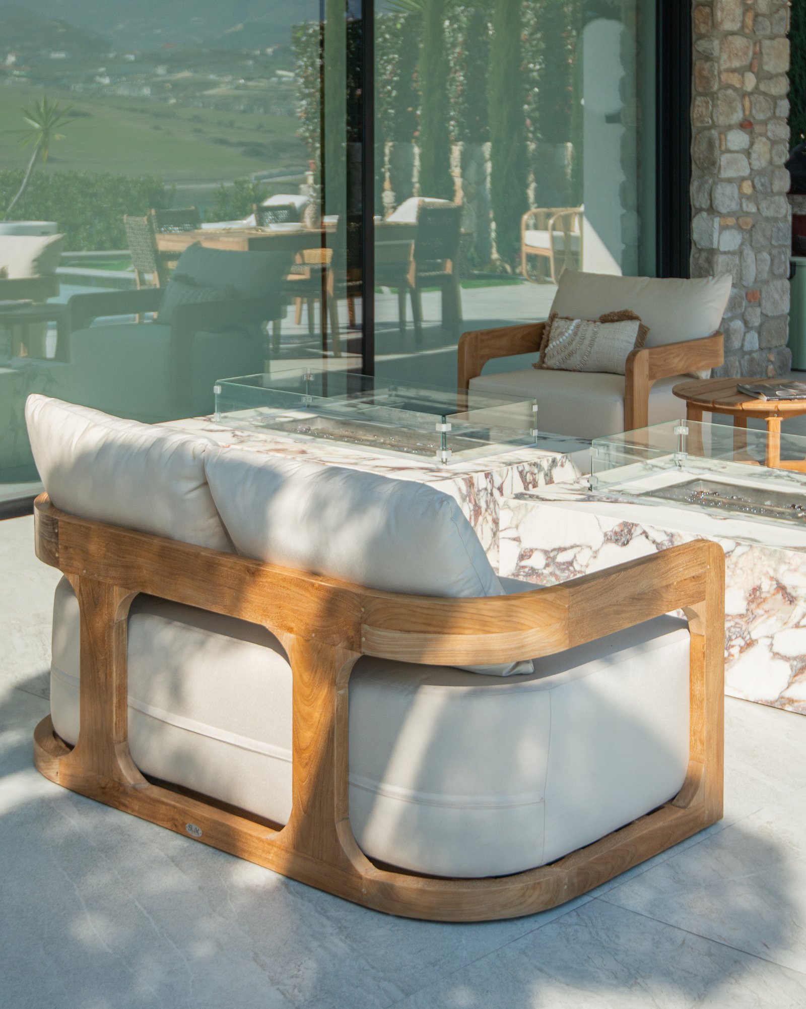 IBIZA SOFA TEAK 2 SEATER Thumbnail